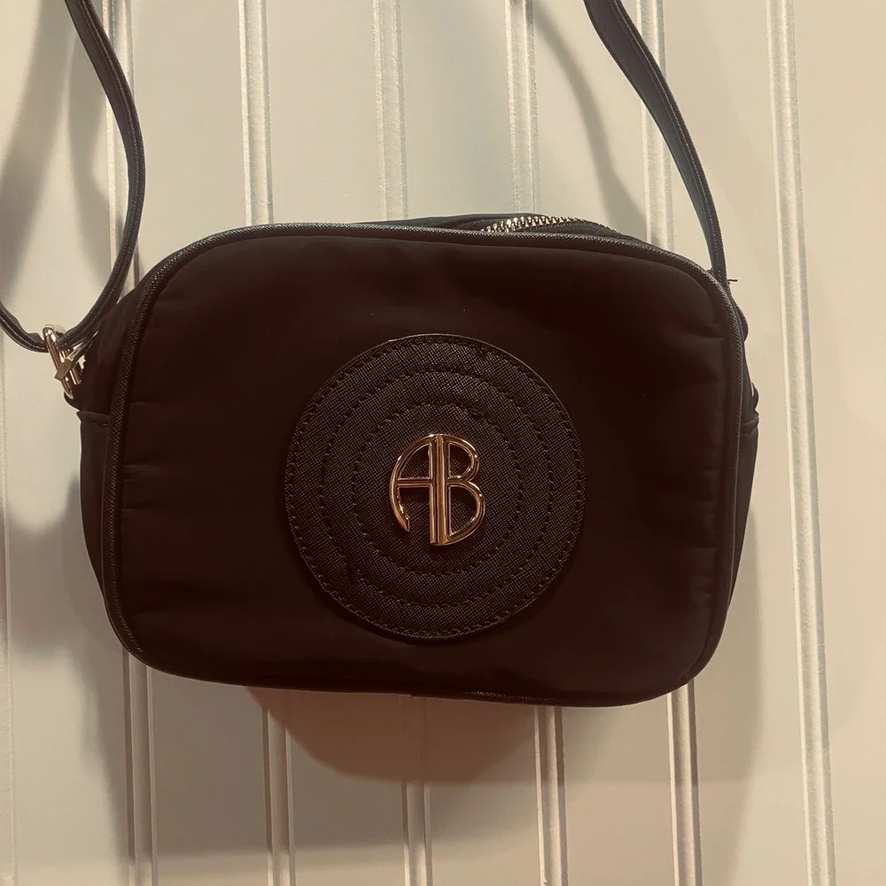 Alexis‎ Bendel Black Nylon Crossbody Bag AB Logo Adjustable Strap